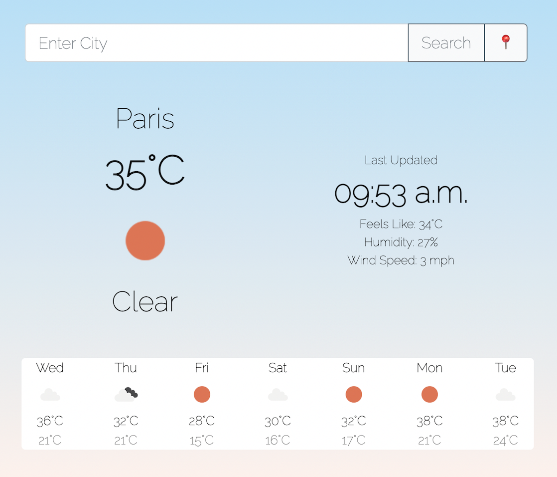 Weather app project image